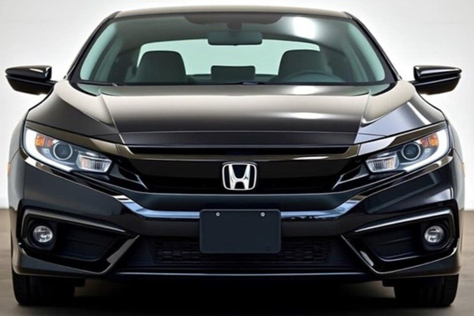 Front view of a black Honda