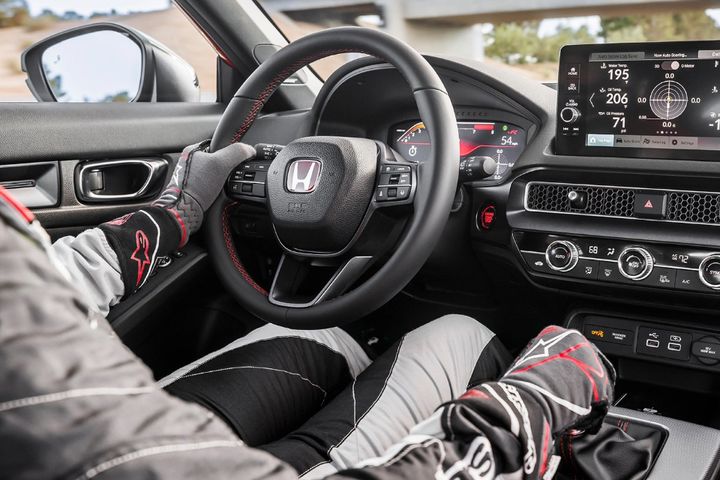 Interior of Honda Civic Type R Dashboard with driver