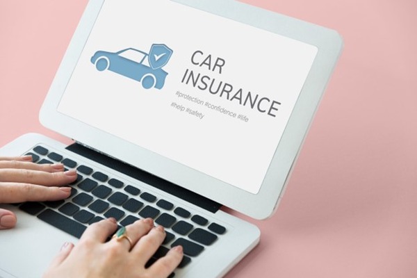 Car insurance displayed on a laptop screen
