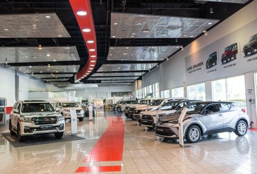 Toyota used cars showroom