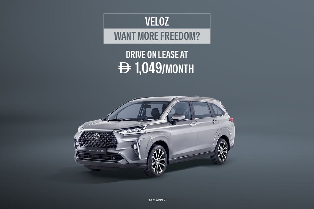 Drive-On Lease Toyota Veloz from AED 1,049
