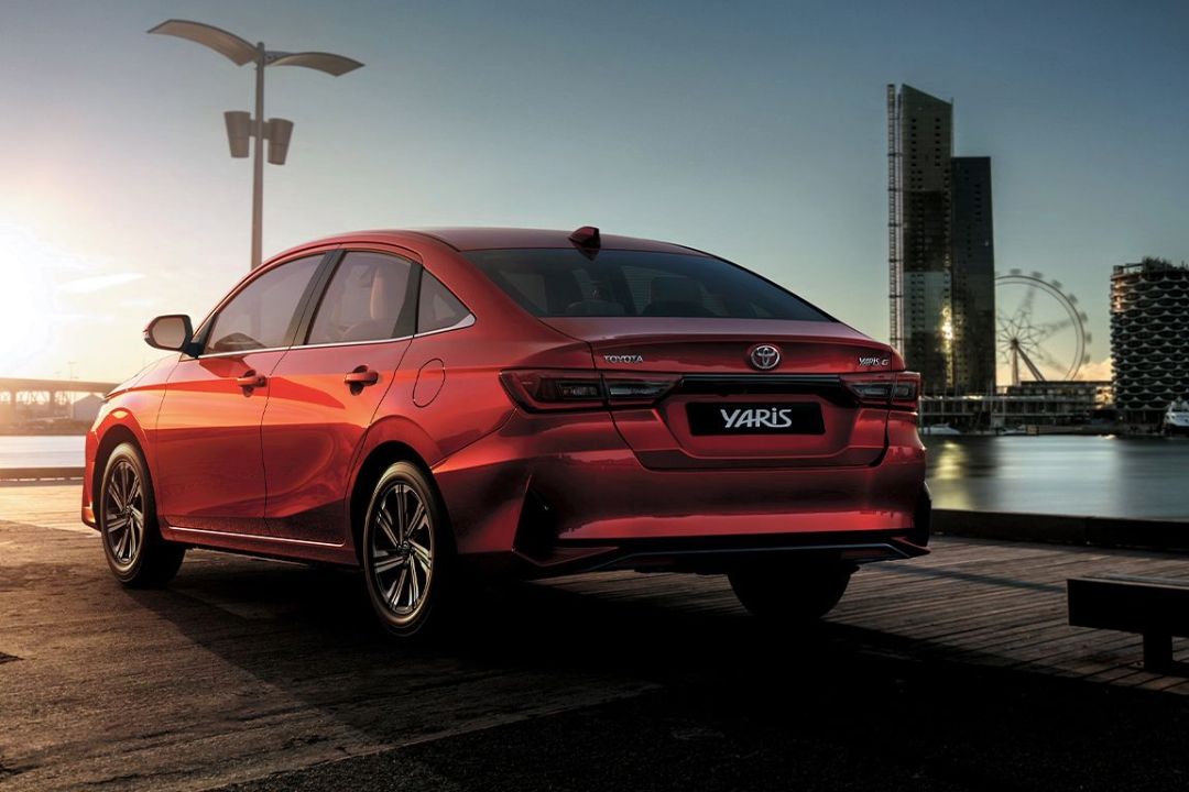  A red Toyota Yaris