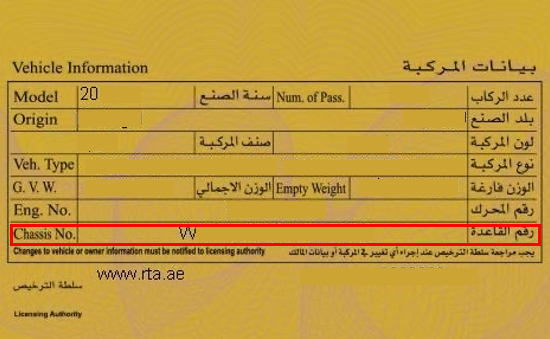 Mulkiya, also known as a vehicle registration card in the UAE