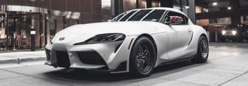 Side View of a White Toyota Supra GR