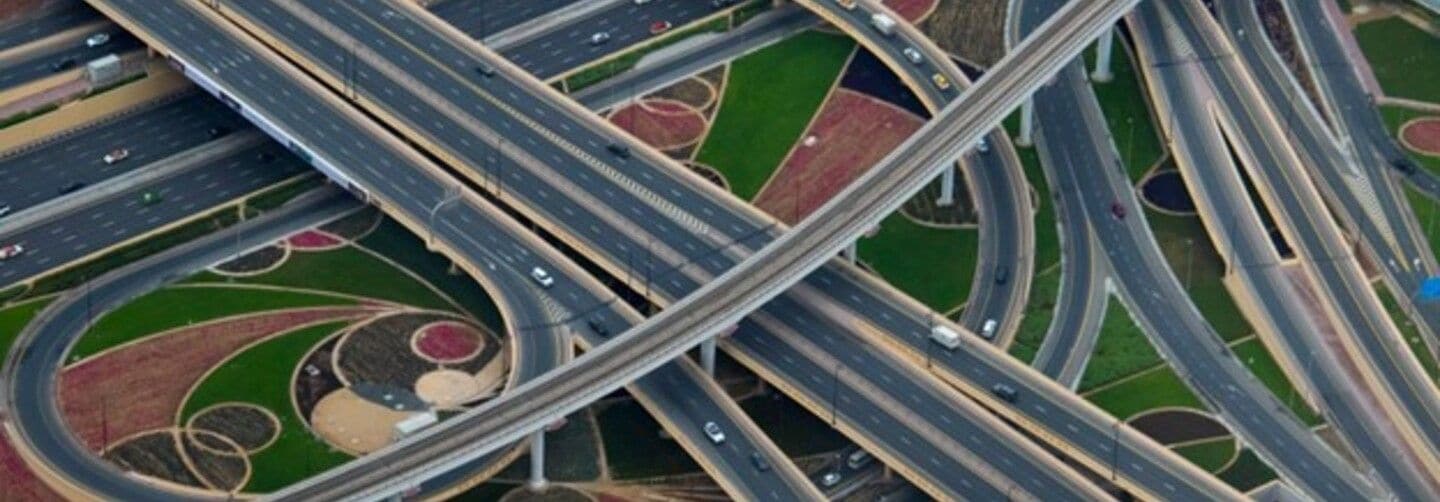 صورة توضح الطرق السريعة في الإمارات