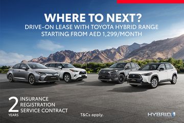 Drive-On Lease with Toyota Hybrid Range starting from AED 1,299/Month