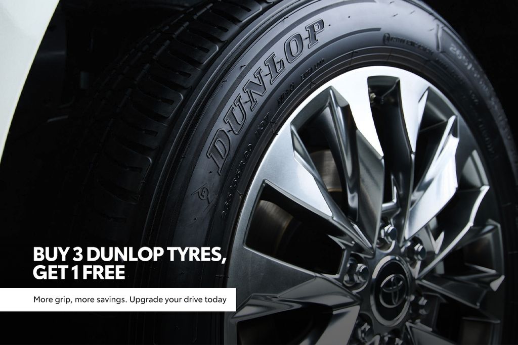 Buy 3 Dunlop Tyres, Get 1 Free