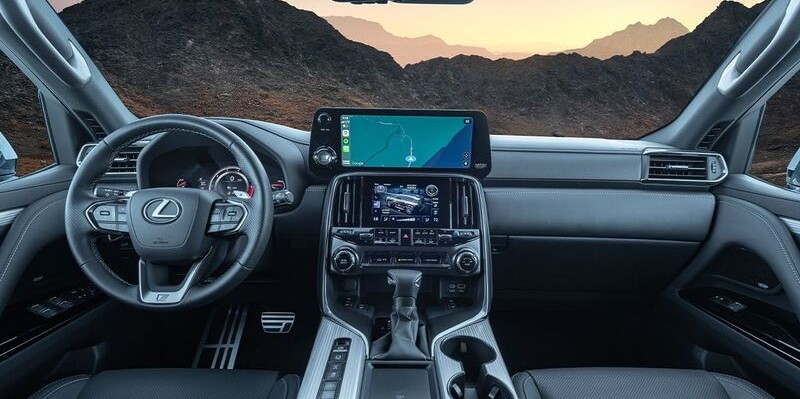 Lexus interior featuring its infotainment screen