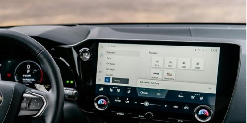 Lexus infotainment screen with media streaming