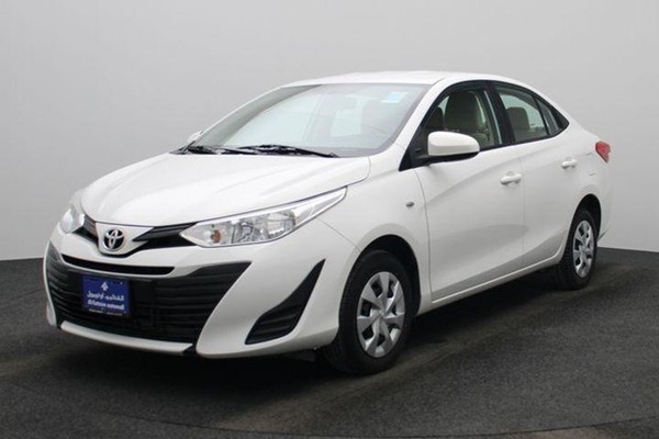 A white Toyota Yaris