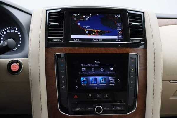 Infotainment system in an Nissan Patrol